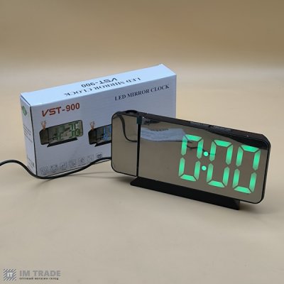 Годинник VST-900-4  ЗЕЛЕНІ цифри +температура (USB) з ПРОЕКЦІЄЮ