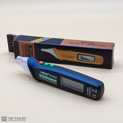 Тестер цифровий Pen ANENG VC1019  безкон.датчик+ліхтарик+лазер (2хААА)	 