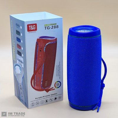 Портативна колонка Bluetooth TG288 з RGB, speakerphone, СИНЯ