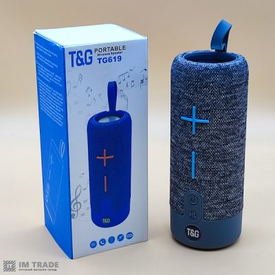 Портативна колонка Bluetooth TG619 , speakerphone, СІРА