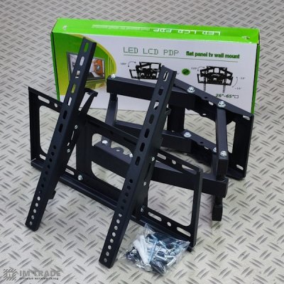Кронштейн для тел.з двома колінами повор,26"- 65" 50кг CP-402