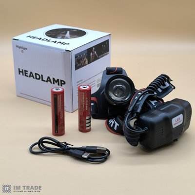 Ліхтар налоб акум BL-T207-TG (PM10-TG) zoom TypeC, 2х18650 2реж