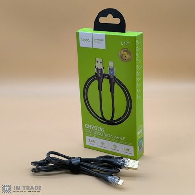 кабель Iphone 5G 1м Hoco U121 чорний