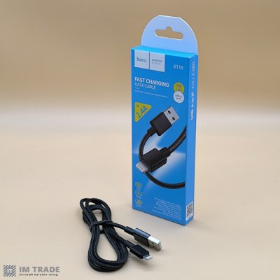 кабель Iphone 5G 1м HOCO X119 чорний