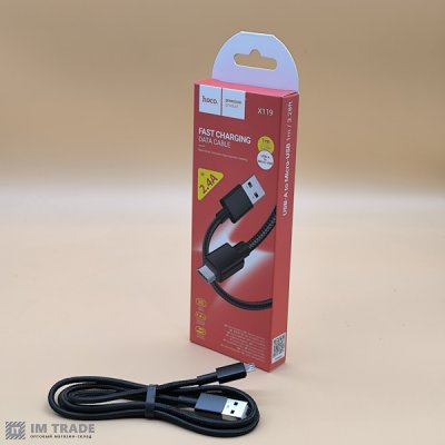 Кабель USB / micro USB 1м Hoco X119 чорний