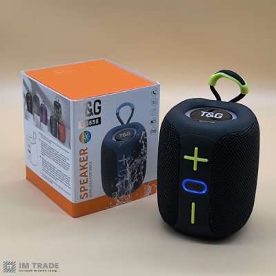 Портативна колонка Bluetooth TG658 з RGB ПІДСВІЧУВАННЯМ Чорна