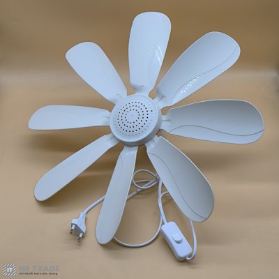 Вентилятор підвісний від мережі, одним режимом та 8-ма лопастями ATLANFA AT-279F