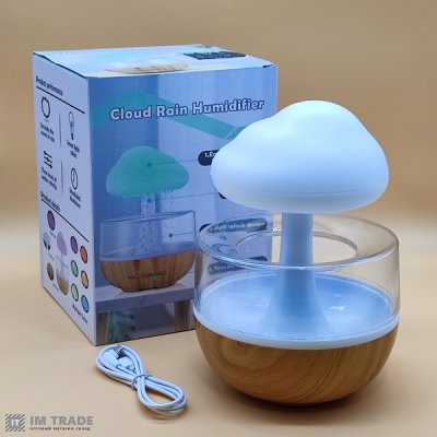 Зволожувач повітря-нічник у вигляді хмаринки 400мл (від USB-TYPE-C) Cloud Rain Humidifier X-157