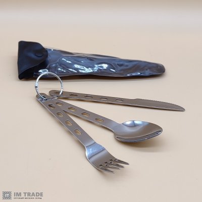 Ніж багатофункціональний S165  3в1 16,3см. ложка,виделка,ніж + чохол