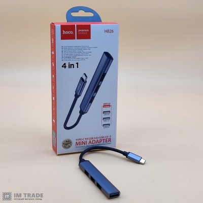 HUB Type-C > 3USB  Hoco HB26 (1USB3.0+2USB2.0)