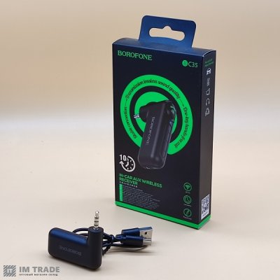 BT-ресивер BOROFONE BC35 + bluetooth (встроен. АКБ) black