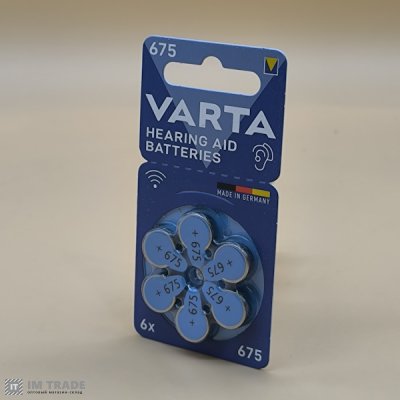 bat воздушно цинковая Varta Zinc Air 675  ціна за шт.замовлення кратно 6