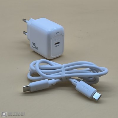 СЗУ Hoco CS53A PD25W  кабель Type-C білий  