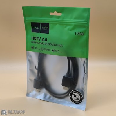 кабель HDMI to HDMI 1,0 m HOCO US08 HDTV 2.0 male-to-male 4K HD