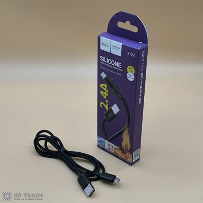 Кабель USB / micro USB 1м Hoco X122 чорний