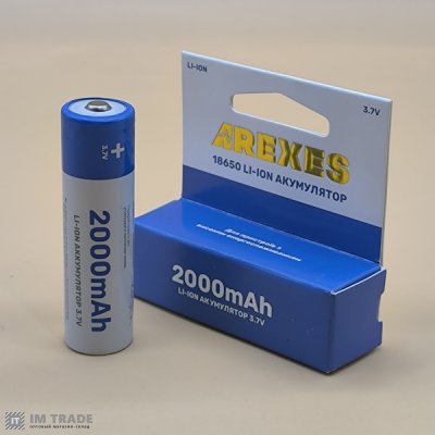 Акумулятор 18650 Arexes Li-ion  / 2000mAh 3,7V/1упак  синій