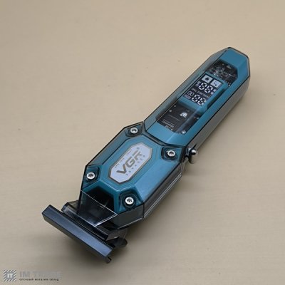 Триммер акумуляторний для стрижки з 4-а насадками VGR V-900 зелений LCD 
