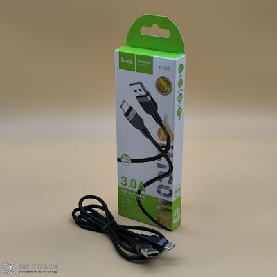 Кабель USB / TYPE-C  1м Hoco X109 Energy silicone чорний