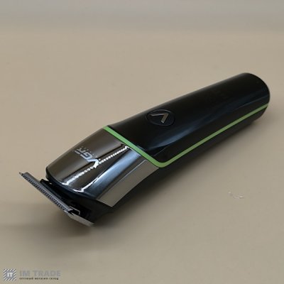 Триммер акумуляторний для бороди VGR V-291 зелений LCD + 4 насадки