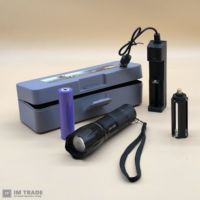 Ліхтар акум BL-1831-3XPE (біле,червоне, синє) zoom  +Бокс,USB,18650 (3хААА)  3реж