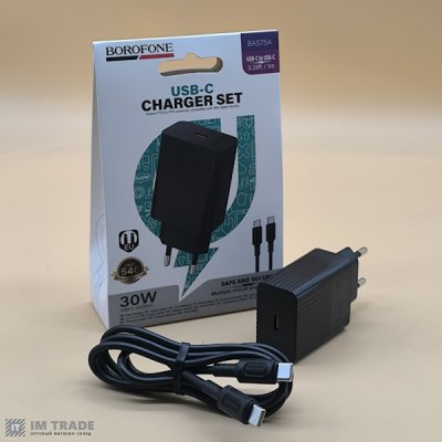 СЗУ BOROFONE BAS75A PD 30W (Кабель C to C) чорний
