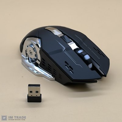 Миша OBAME T1 чорна акумуляторна бездротова з RGB-підсвічуванням (600мА)