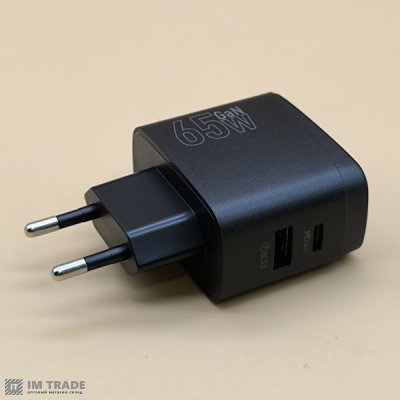 СЗУ Hoco CS63A PD 65W + QC3.0 (1Type-C/1USB) чорний