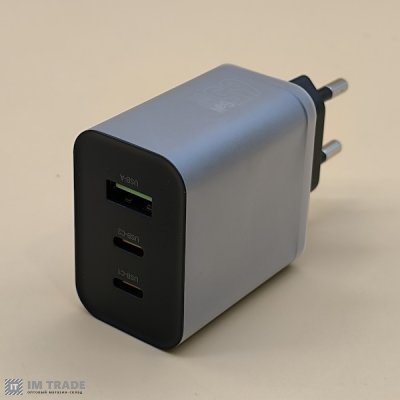СЗУ Hoco N75 Grande PD 65W + QC3.0 (2Type-C/1USB) чорний