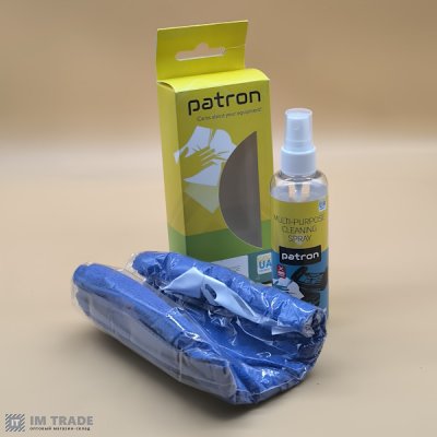 Набір чистячий Patron для оргтехніки: спрей 100 мл, мікроволокно 20 х 20 см