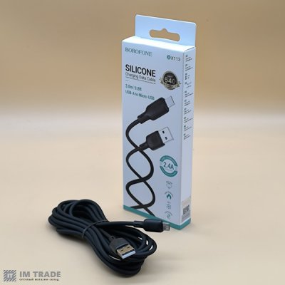 Кабель USB / micro USB 3м BOROFONE BX113 Lenny silicone