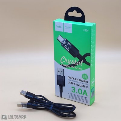 Кабель USB / TYPE-C  1м Hoco U129 чорний