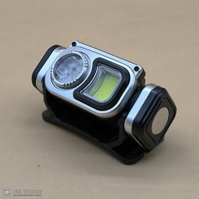 Ліхтар налоб вбуд.акум пласт HX-T60S  (SMD+COBбіле.черв.світло) +магніт,дат.руху,TypeC,18650  4реж