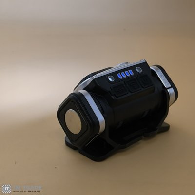 Ліхтар налоб вбуд.акум пласт HX-T60S  (SMD+COBбіле.черв.світло) +магніт,дат.руху,TypeC,18650  4реж