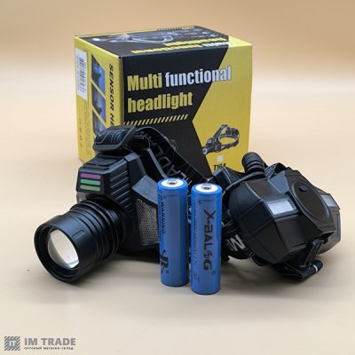 Ліхтар налоб акум BL-T163-3 (SMD+PM10біл+черв+жовт) zoom +LCD,P.B.,TypeC,2х18650 8+3р