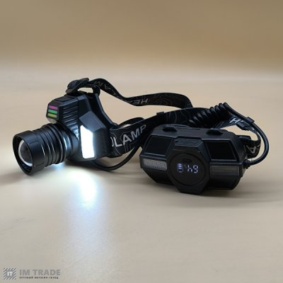 Ліхтар налоб акум BL-T163-3 (SMD+PM10біл+черв+жовт) zoom +LCD,P.B.,TypeC,2х18650 8+3р