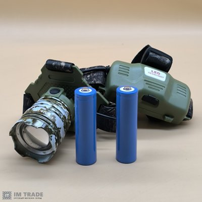 Ліхтар налоб акум W328M-TG камуфляж (PM10-TG) zoom +P.B.,TypeC, 3х18650 3реж