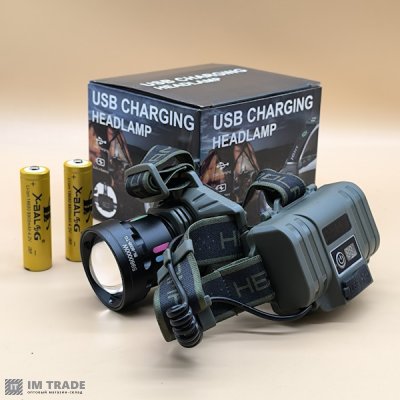 Ліхтар налоб акум BL-8098-TG (PM10-TG) zoom +P.B.,TypeC, 2х18650(2x21700) 4+1реж