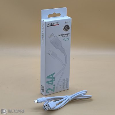 кабель Iphone 5G 1м BOROFONE BX111 Feliz charging  білий