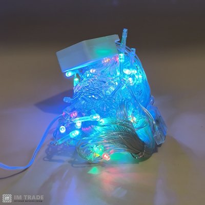 Гирлянда бахрома на прозорому дроті 3 / 0,5 метрів, 120LED мультик  ART-0659