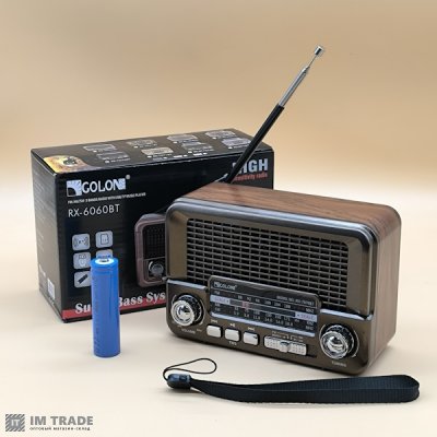 Портативна колонка  Golon RX-7070 BT Bluetooth, USB, SD,сонячна панель