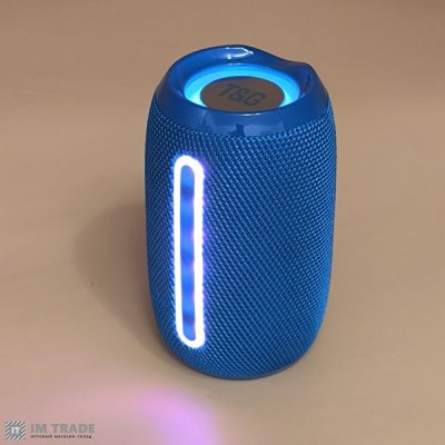 Портативна колонка Bluetooth TG653 з RGB, speakerphone, СИНЯ