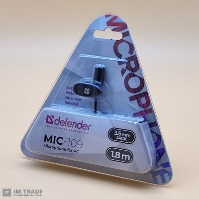 Мікрофон Defender MIC-109 Black, на прищіпка