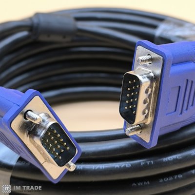 кабель VGA / VGA 10 m  Black, Patron