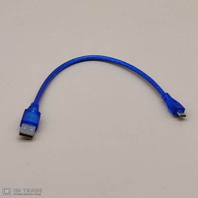 Кабель USB / micro USB ( 0.25 m) синий,силикон