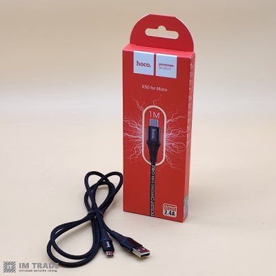 Кабель USB / micro USB 1м Hoco X50 Exquisito (ткань)