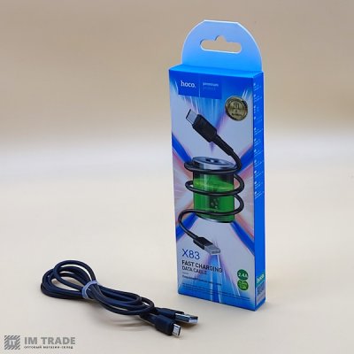 Кабель USB / micro USB 1м Hoco X83 Victory 2.4A (Черный)