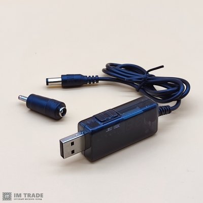 Кабель живлення з повишайкою з 5 V до 9 и 12 V DC-DC ( вольтметр )