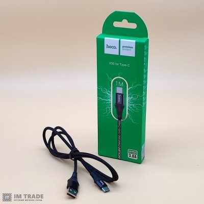 Кабель USB / TYPE-C  1м Hoco X50 Exquisito (ткань)
