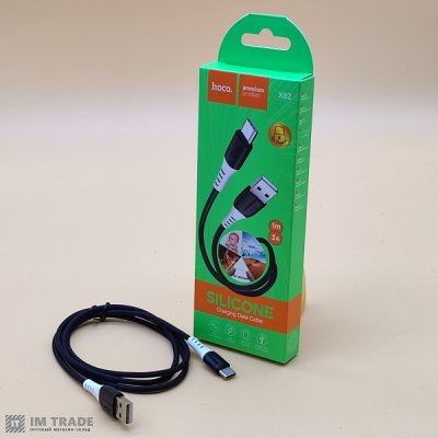 Кабель USB / TYPE-C  1м Hoco X82 silicone чорний