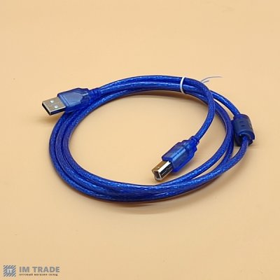 Кабель принтера  АМВМ (USB) 1,5m фильтр, синий
